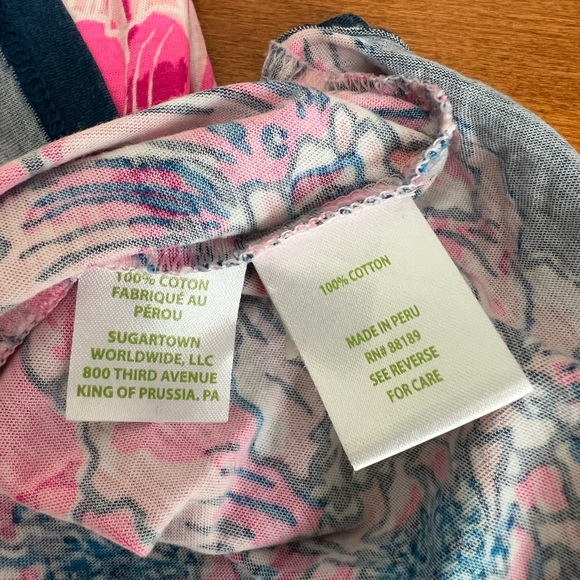 Lilly Pulitzer Girls Sorrento Dress Flounce L Large 8-10 Pink Blue Floral - Picture 6 of 8